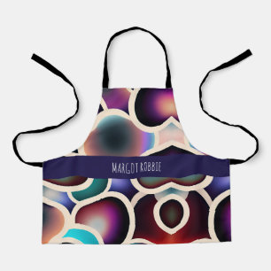 Agate slice grid molecules Watercolor Pattern Apron
