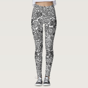 Agate slices in black and white leggings