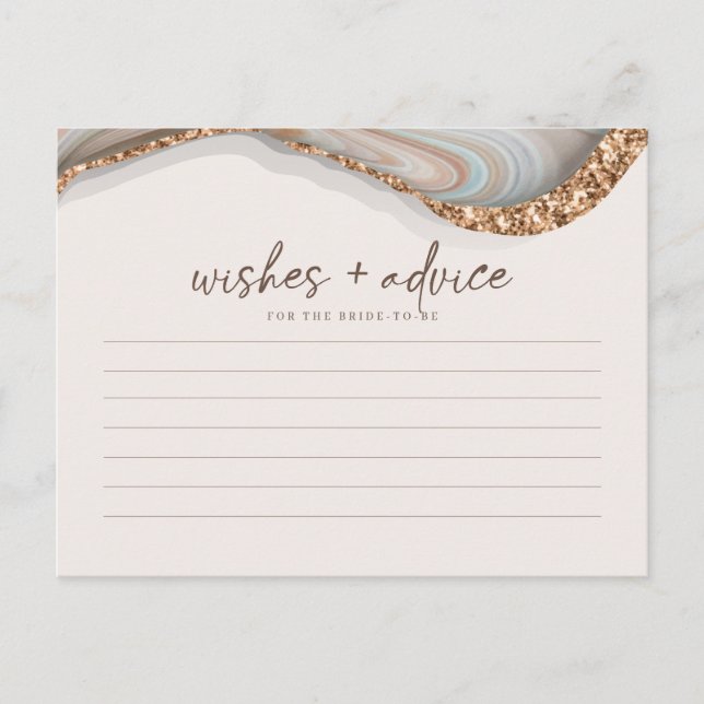 Agate Stone Marble Bride To Be Advice Card (Front)