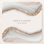 Agate Stone Marble Drinking Coasters<br><div class="desc">Designed to coordinate with our Natural Marble Agate Collection, this customisable drinking coaster features a gorgeous marble agate texture in natural colour paired with contemporary text. For more advanced customisation of this design, e.g. changing layout, font or text size please click the "CUSTOMIZE" button above. Please contact me for any...</div>