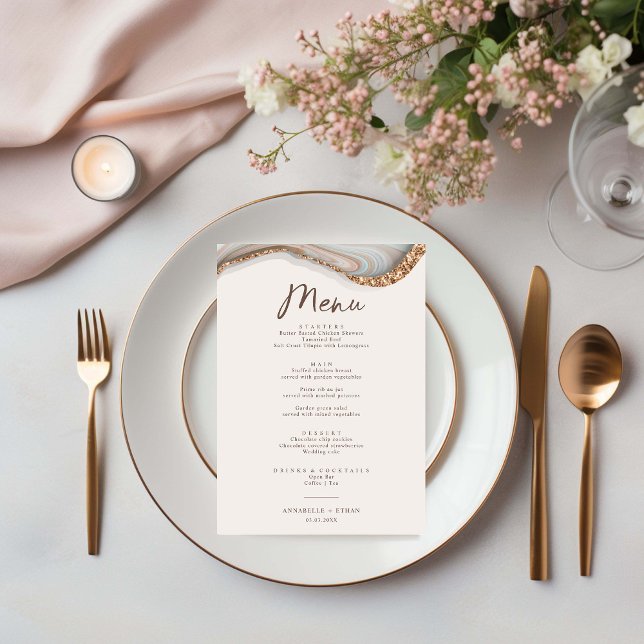 Agate Stone Marble Menu Card (Creator Uploaded)