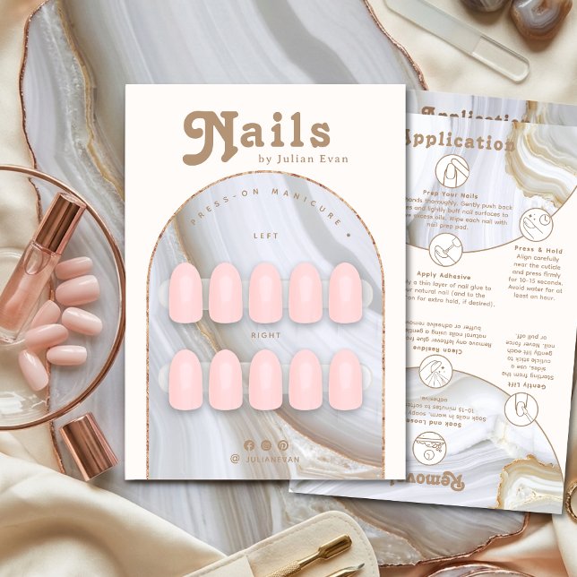 Agate Stone Marble Nail Packaging Display Card (Agate Stone Marble Nail Packaging Display Card)