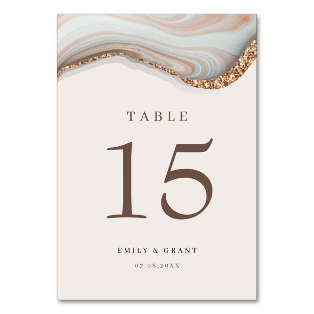 Agate Stone Marble Table Number (Front)