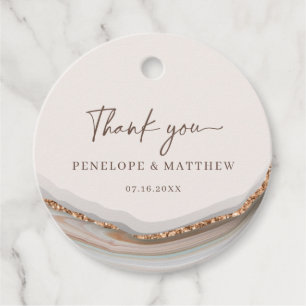 Agate Stone Marble Thank You Favour Tags