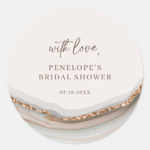 Agate Stone Marble With Love Classic Round Sticker