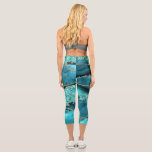 Agate Teal Blue Gold Glitter Aqua Turquoise Capri Leggings<br><div class="desc">Capri Leggings with Agate Teal Blue Gold Glitter Marble Aqua Turquoise Geode Customisable Gift - or Add Your Name / Text - Make Your Special Gift ! Resize and move or remove / add text / elements with Customisation tool ! Design by MIGNED ! Please see my other projects /...</div>