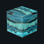 Agate Teal Blue Gold Marble Aqua Turquoise Cube<br><div class="desc">Agate Teal Blue Gold Glitter Marble Aqua Turquoise Geode Customisable Cube / Gift - or Add Your Name / Text - Make Your Special Gift ! Resize and move or remove / add text / elements with Customisation tool ! Design by MIGNED ! Please see my other projects / designs...</div>