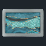 Agate Teal Blue Gold Marble Turquoise Belt Buckle<br><div class="desc">Belt Buckle with Agate Teal Blue Gold Glitter Marble Aqua Turquoise Geode Customisable Gift - or Add Your Name / Text - Make Your Special Belt Buckle Gift ! Resize and move or remove / add text / elements with Customisation tool ! Design by MIGNED ! Please see my other...</div>