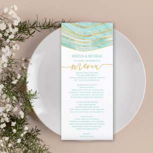 Agate Watercolor Aqua Blue Menu