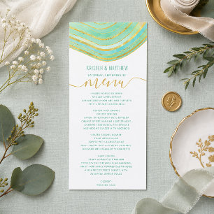 Agate Watercolor Mint Green Menu