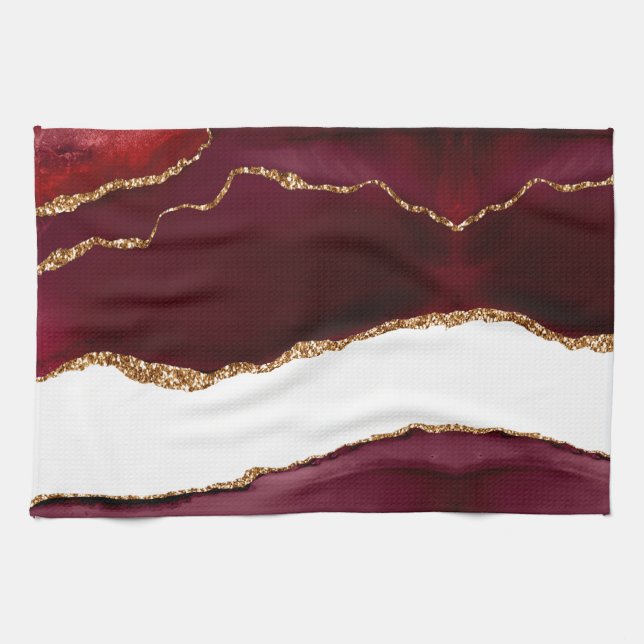 Agate wine list and gold tea towel (Horizontal)