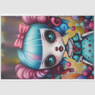 Agatha Creepy Doll Halloween Decoupage  Tissue Paper