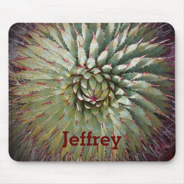 Agave Photo Green Purple Mouse Pad Custom Mousepad (Front)