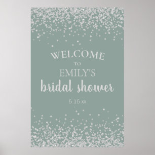 Agave Silver Confetti Bridal Shower Poster