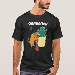 Agave Succulent And Cat Gardener Botanical Heart T-Shirt