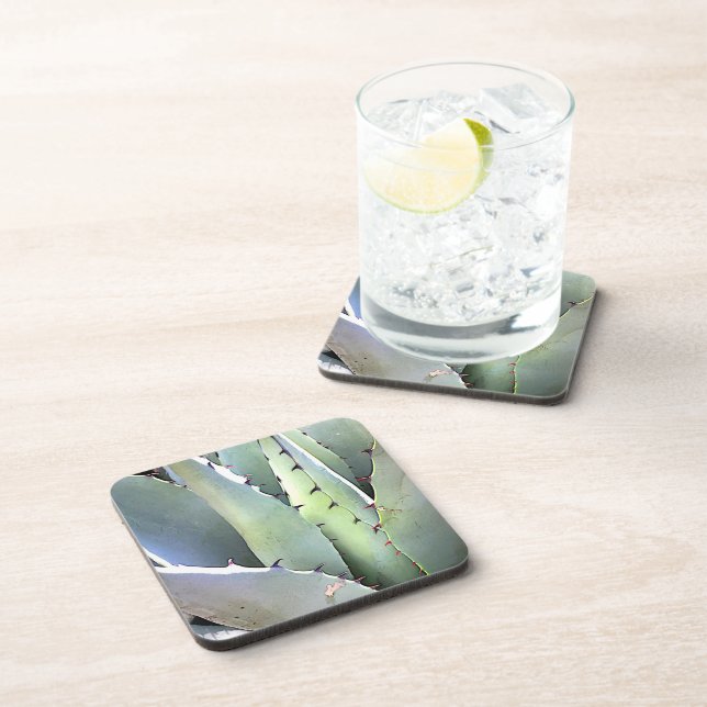 Agave Succulent Plant Cactus Green Coaster (Right Side)