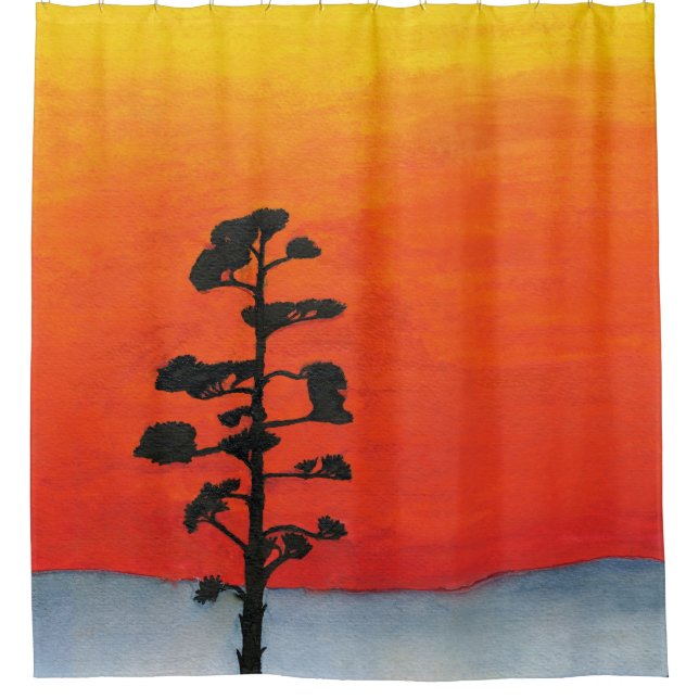 Agave Sunset Shower Curtain (Front)