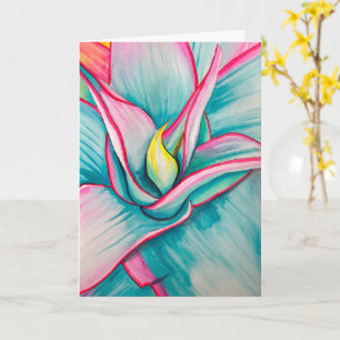 Agave watercolor succulent fine art card