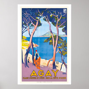 Agay Provence Côte d'Azur France Vintage Travel Poster
