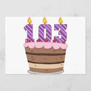 Age 103 on Birthday Cake Card