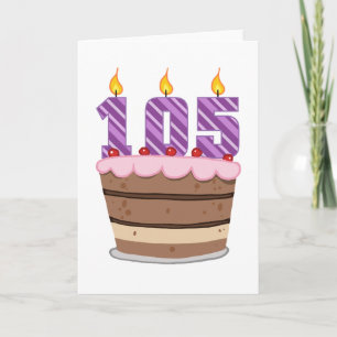 Age 105 on Birthday Cake Card