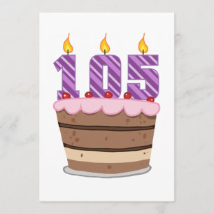 Age 105 on Birthday Cake Card