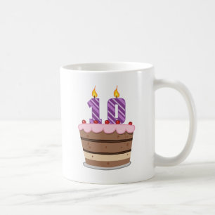Age 10 on Birthday Cake Coffee Mug
