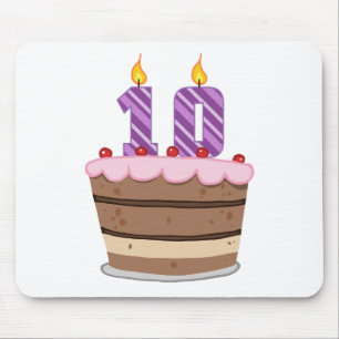 Age 10 on Birthday Cake Mouse Pad