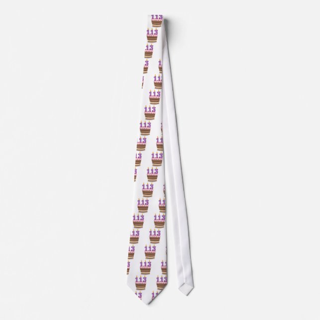 Age 113 on Birthday Cake Tie (Front)
