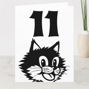 AGE 11 BIRTHDAY CAT CARD
