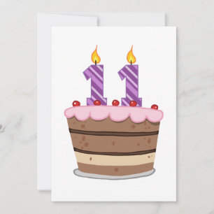 Age 11 on Birthday Cake Card