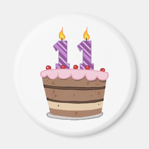 Age 11 on Birthday Cake Magnet