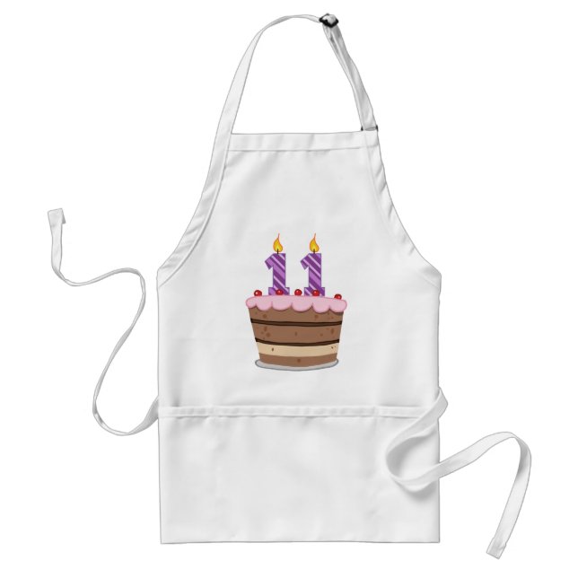 Age 11 on Birthday Cake Standard Apron (Front)