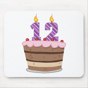 Age 12 on Birthday Cake Mouse Pad
