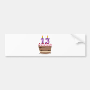 Age 13 on Birthday Cake Bumper Sticker