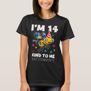 Age 14 Bee Born Birth Puzzle Kind Autism Awareness T-Shirt