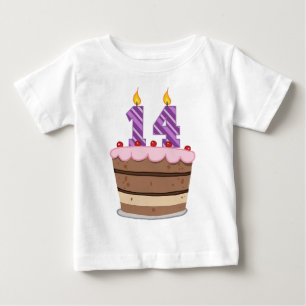 Age 14 on Birthday Cake Baby T-Shirt