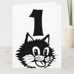 AGE 1 BIRTHDAY CAT CARD