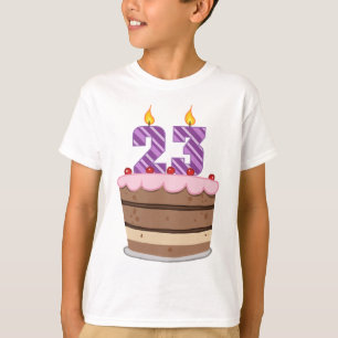 Age 23 on Birthday Cake T-Shirt