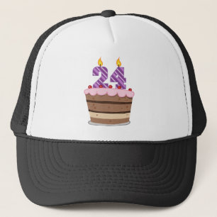 Age 24 on Birthday Cake Trucker Hat