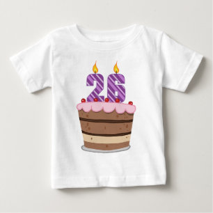 Age 26 on Birthday Cake Baby T-Shirt