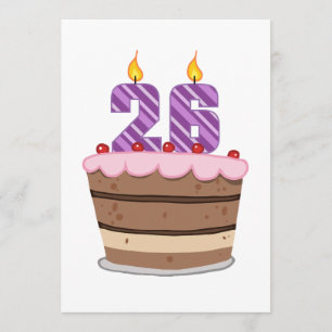 Age 26 on Birthday Cake Card