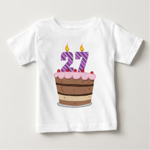 Age 27 on Birthday Cake Baby T-Shirt
