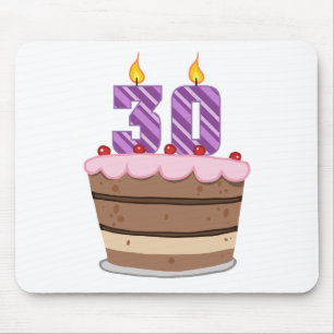 Age 30 on Birthday Cake Mouse Pad