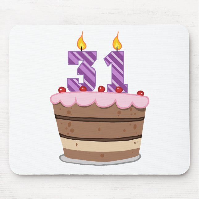 Age 31 on Birthday Cake Mouse Pad (Front)