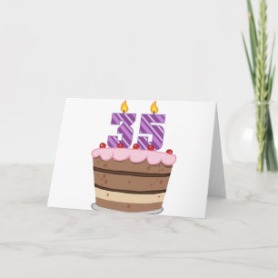 Age 35 on Birthday Cake Card