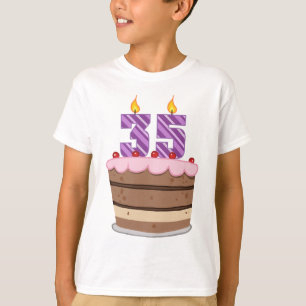 Age 35 on Birthday Cake T-Shirt
