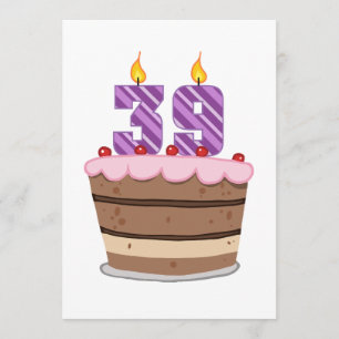 Age 39 on Birthday Cake Card