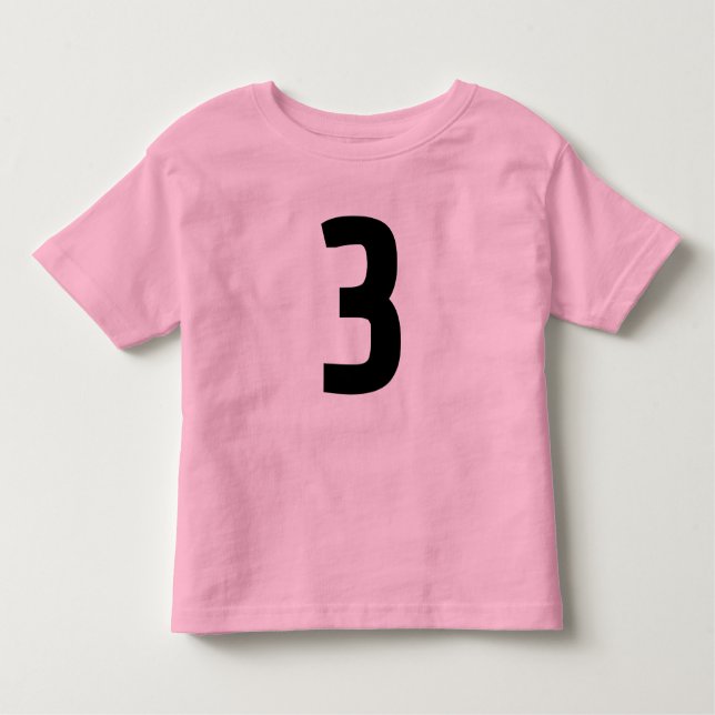 AGE 3 THREE JERSEY pink T-SHIRT (Front)