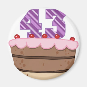 Age 43 on Birthday Cake Magnet